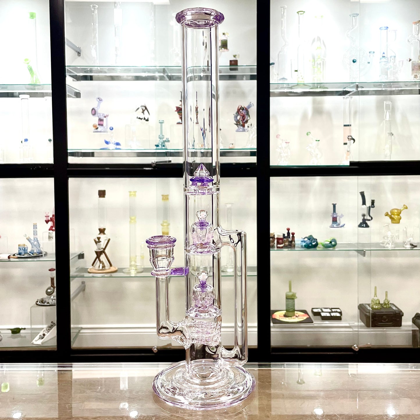 Blazed 44mm 3 Line Tree Tube - Purple Lollipop Accents w/ Opals