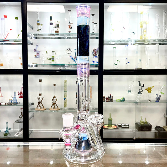 Discobox Colour Accented Fixed Double Recycler Beaker - Space Fume & Crushed Opal #1