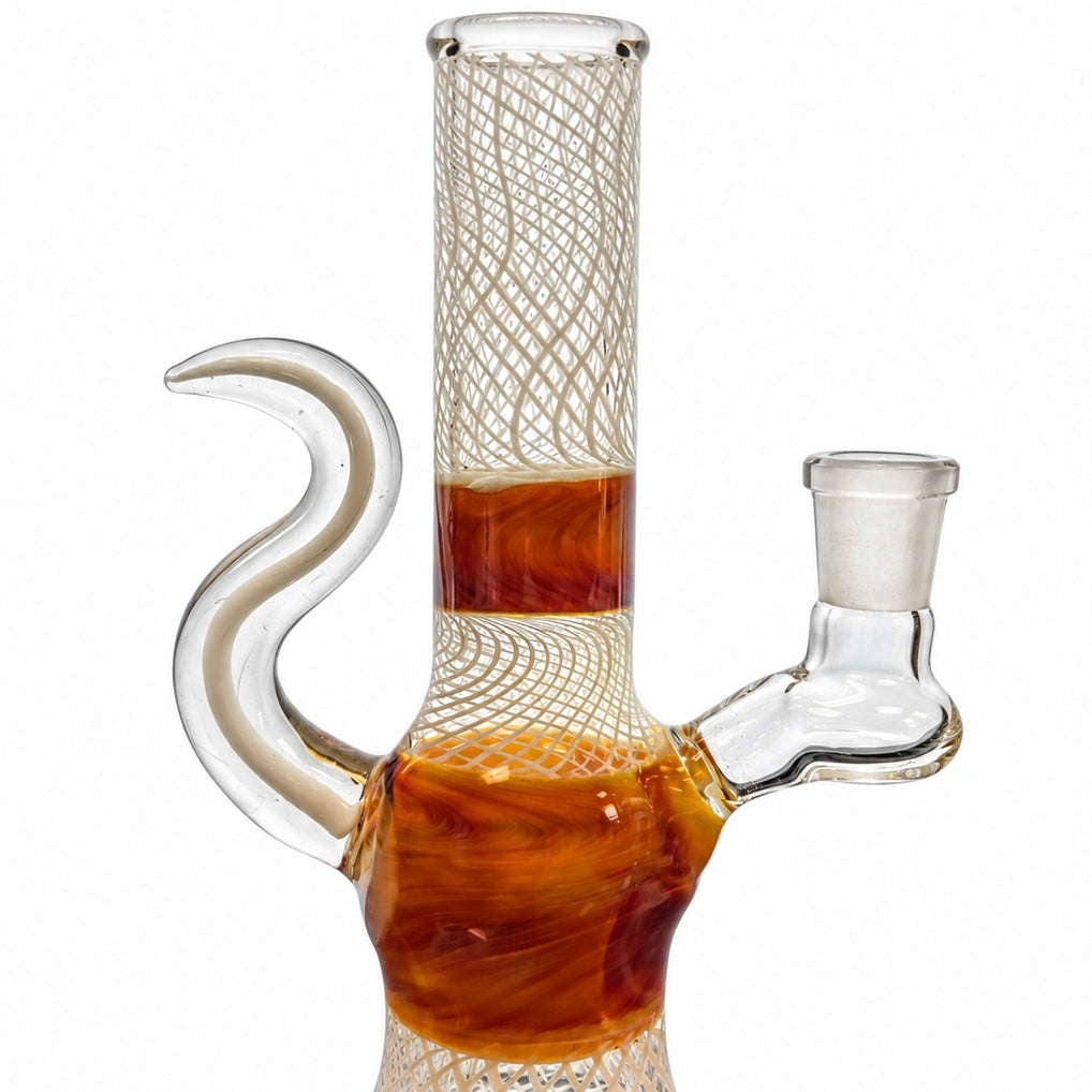 Hetman Glass 10mm Air Trap Reticello Mini Tube w/ Horn