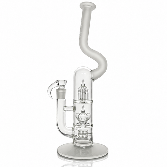 Sovereignty Natty Triple Stack 3 Line 12mm 6 Cut to Imperial to Inverted 4 Frosted Foot & Neck Clear Tube