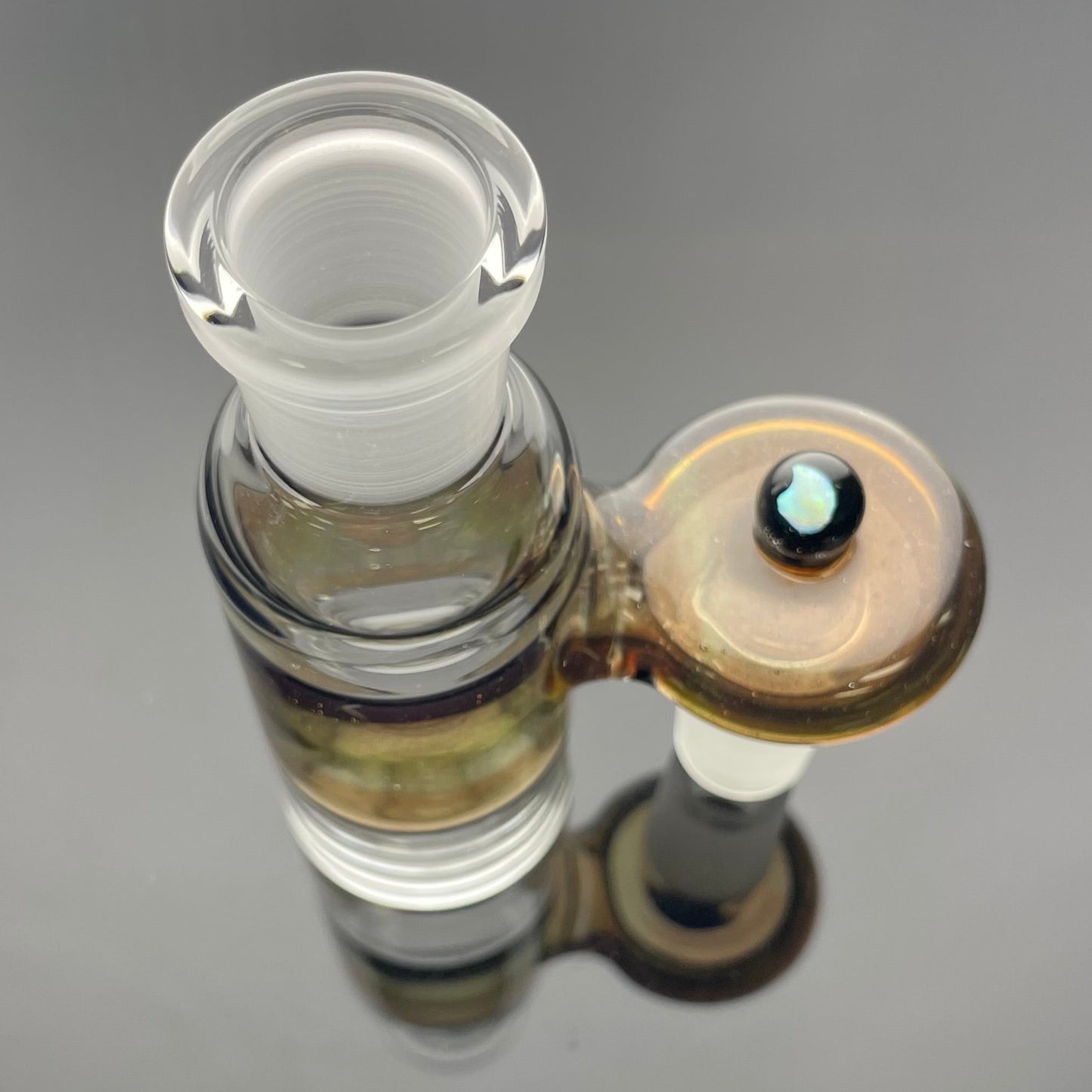 JHoney 18mm 90 Dry Ash Catcher - Biodiesel Sparkle w/ Opal