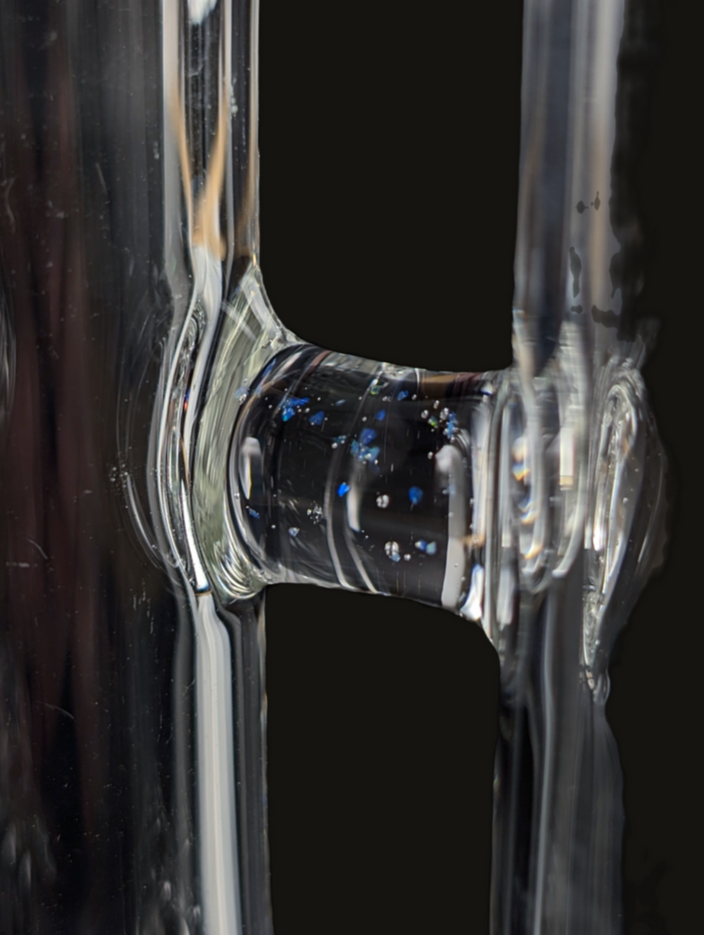 Green Belt 13” Stemline w/ Crushed Opal Marble Splash Guard Straight Tube