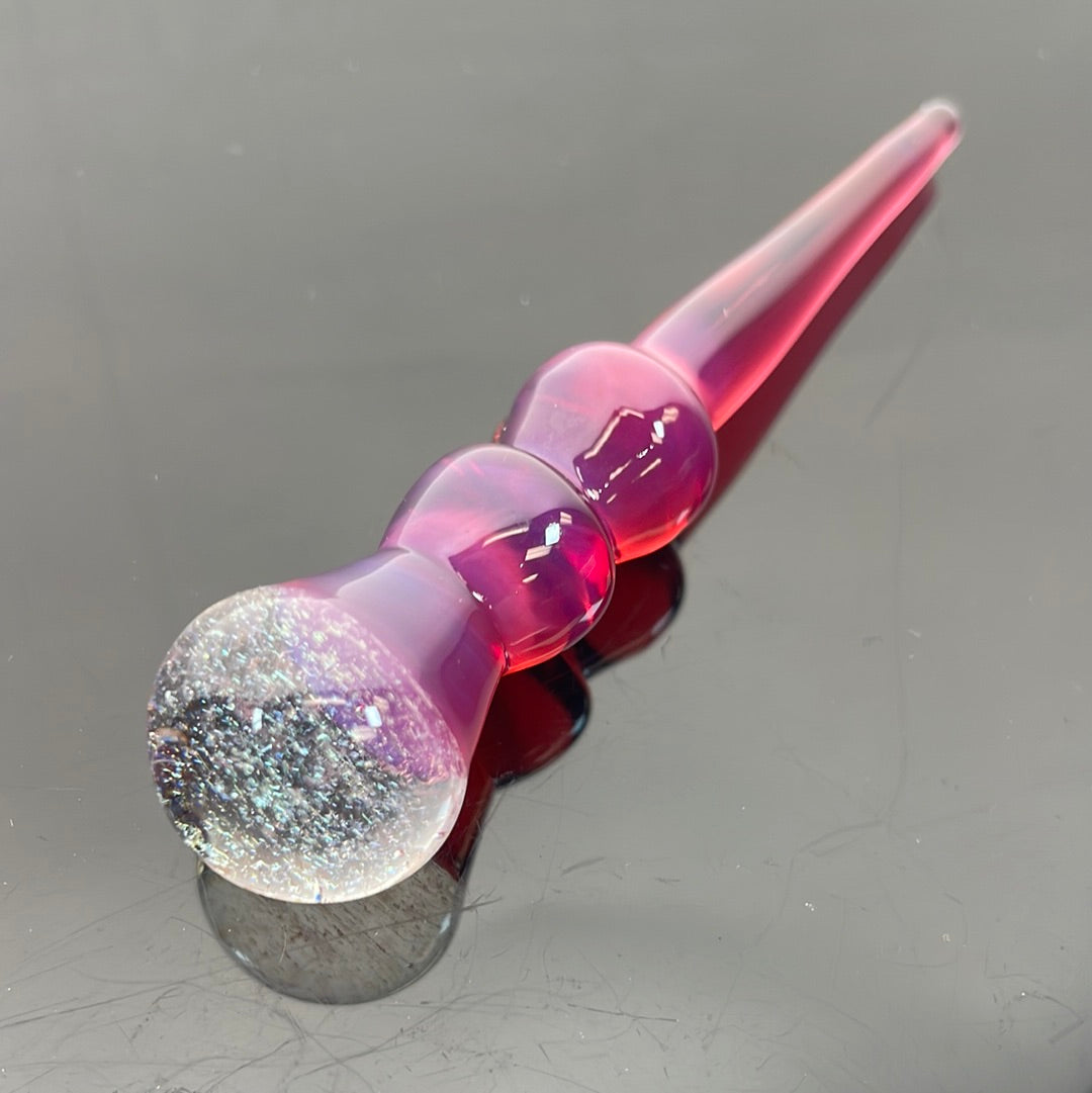 Green Belt Marble Splash Guard Tube - Emerald Dichro over Telemagenta w/ Bowl & Poker