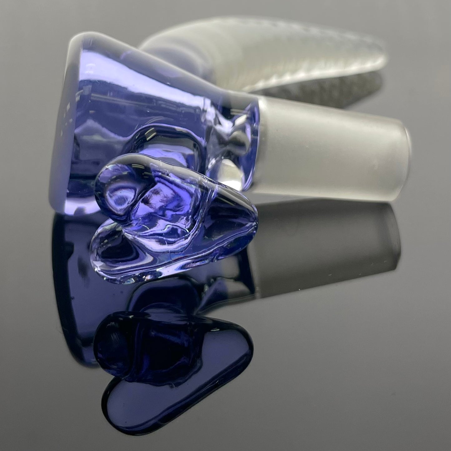 Glass With Jeremy 14mm Heart Bowl w/ UV Cane Horn - Various Colours