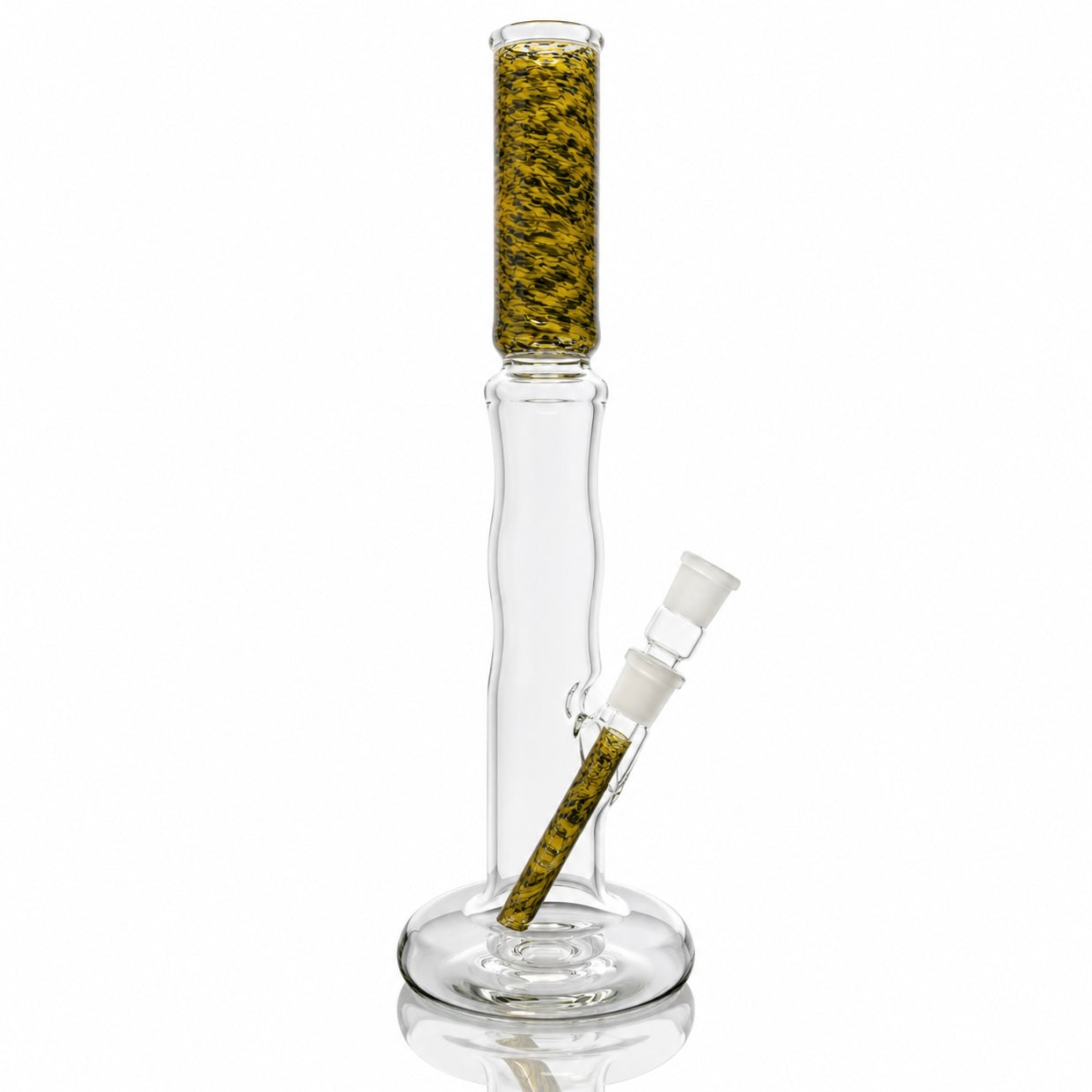 Mastah Glass Hollowfoot Frit Bong - Galaxy x Golden Rod