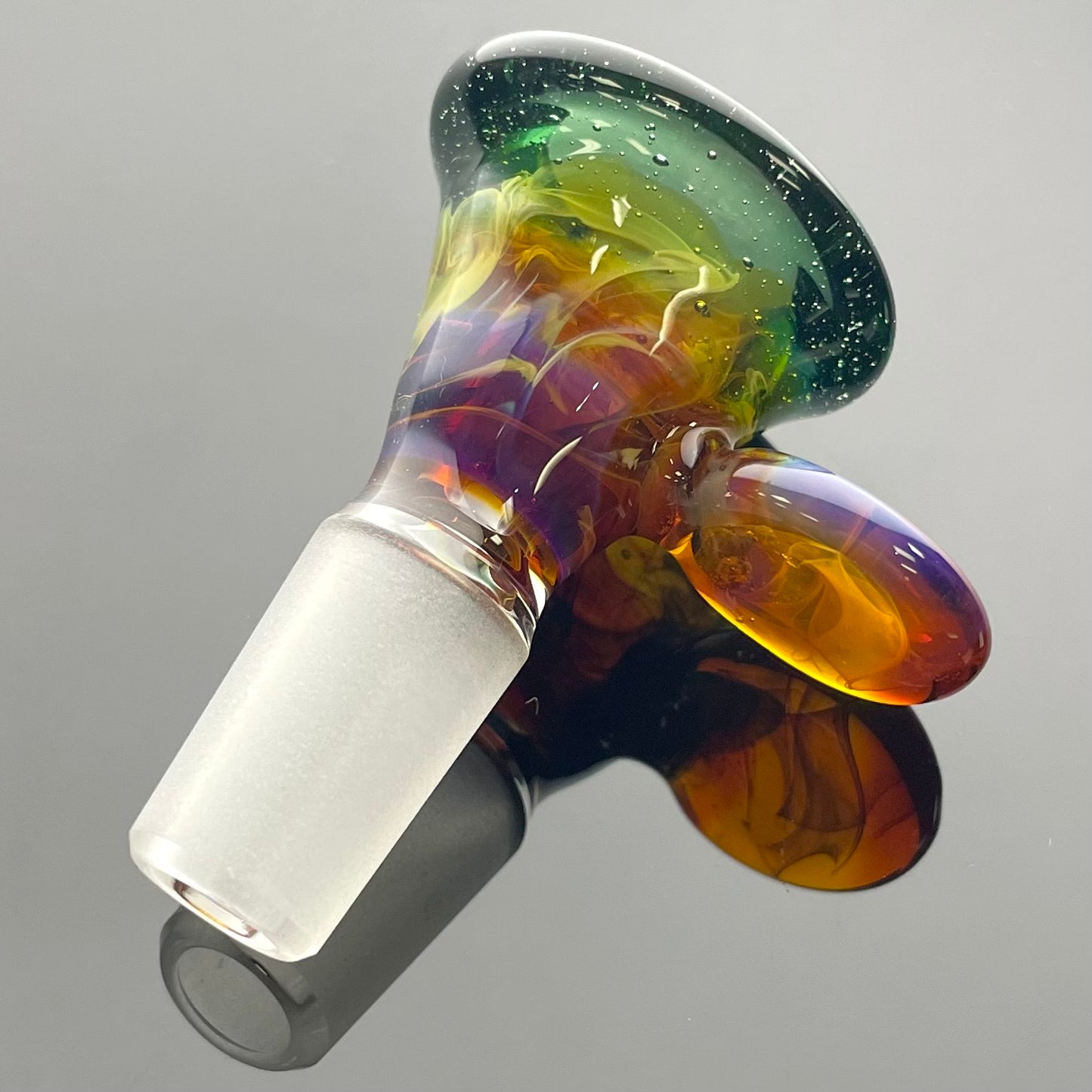 Full Zirkl Colour Accented Ball Beaker - lvl2 w/ Coloured Top, ball, base, downstem, bowl