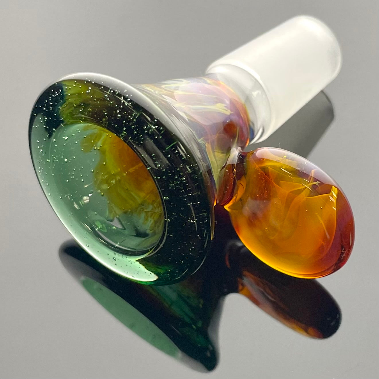 Full Zirkl Colour Accented Ball Beaker - lvl2 w/ Coloured Top, ball, base, downstem, bowl