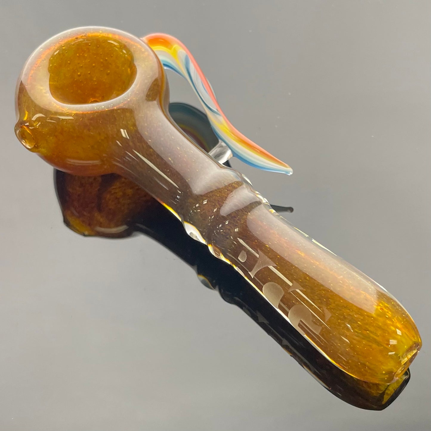 BC Glass 4.5" Colour Frit Hand Pipe w/ Ribbon