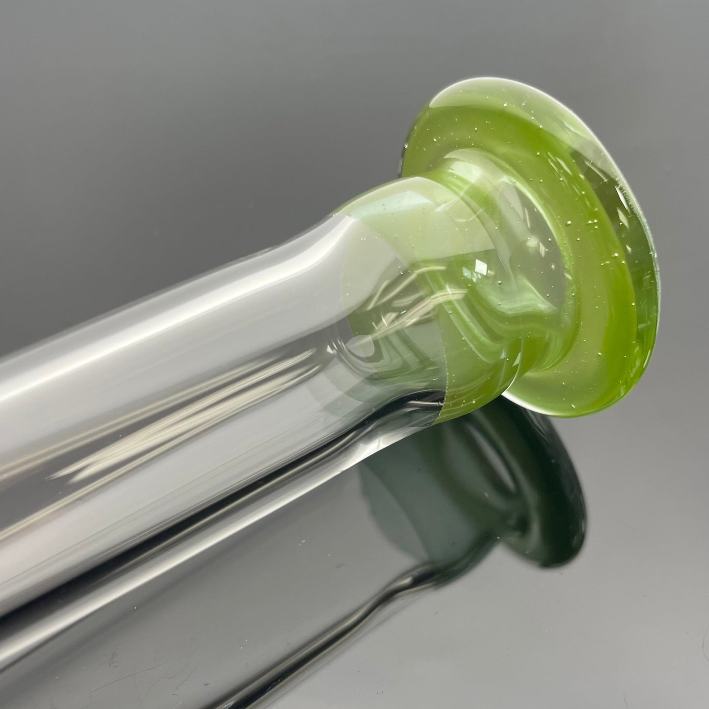 Mastah Glass Clear 18mm Bubbler w/ Removable Stem - Exp Green Opal