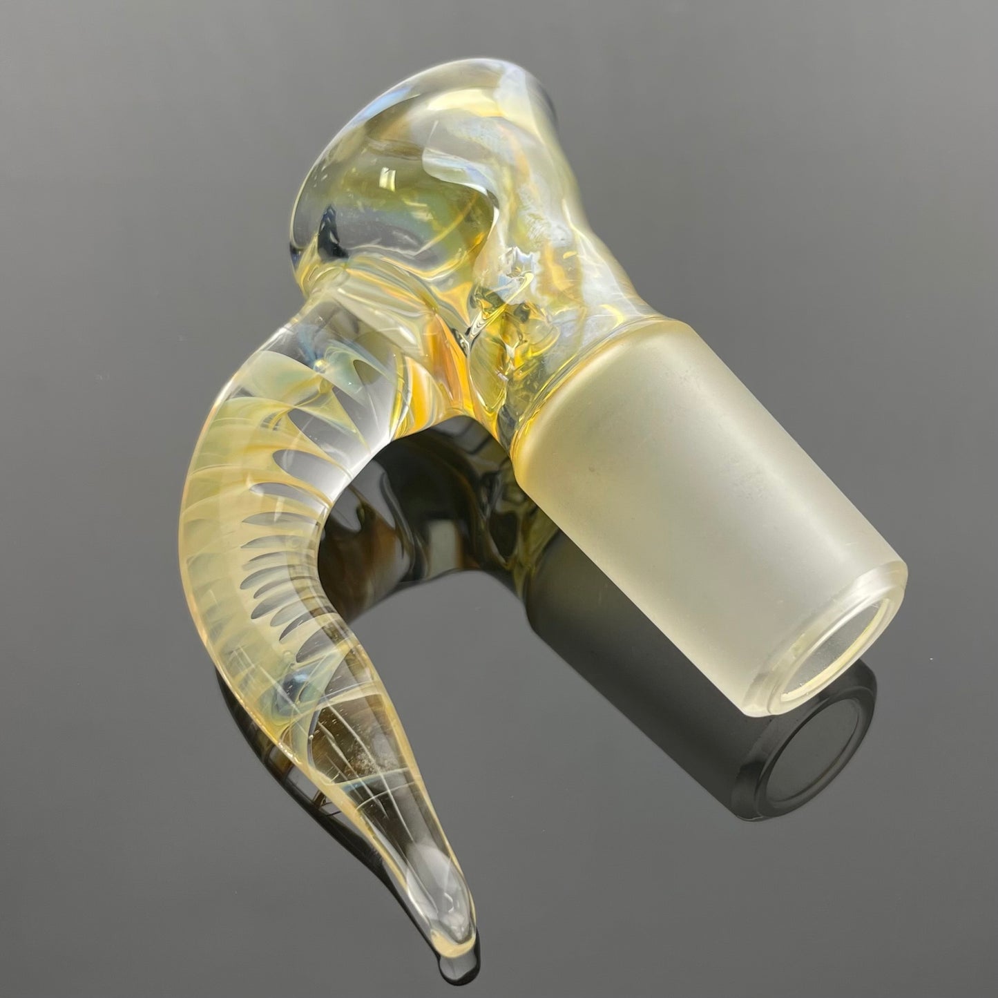 Mastah Glass 18mm 4-Hole Fumed Horn Bowl