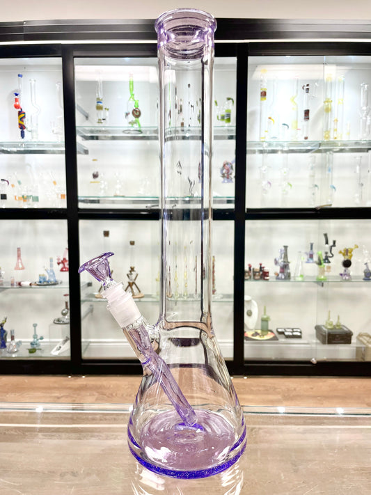 Philip Legge Medium Beaker w/ Colour Accents - Purple Lollipop