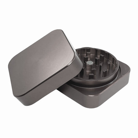 Aluminum 2-Piece Square Grinder - 2.5" - Dark Grey