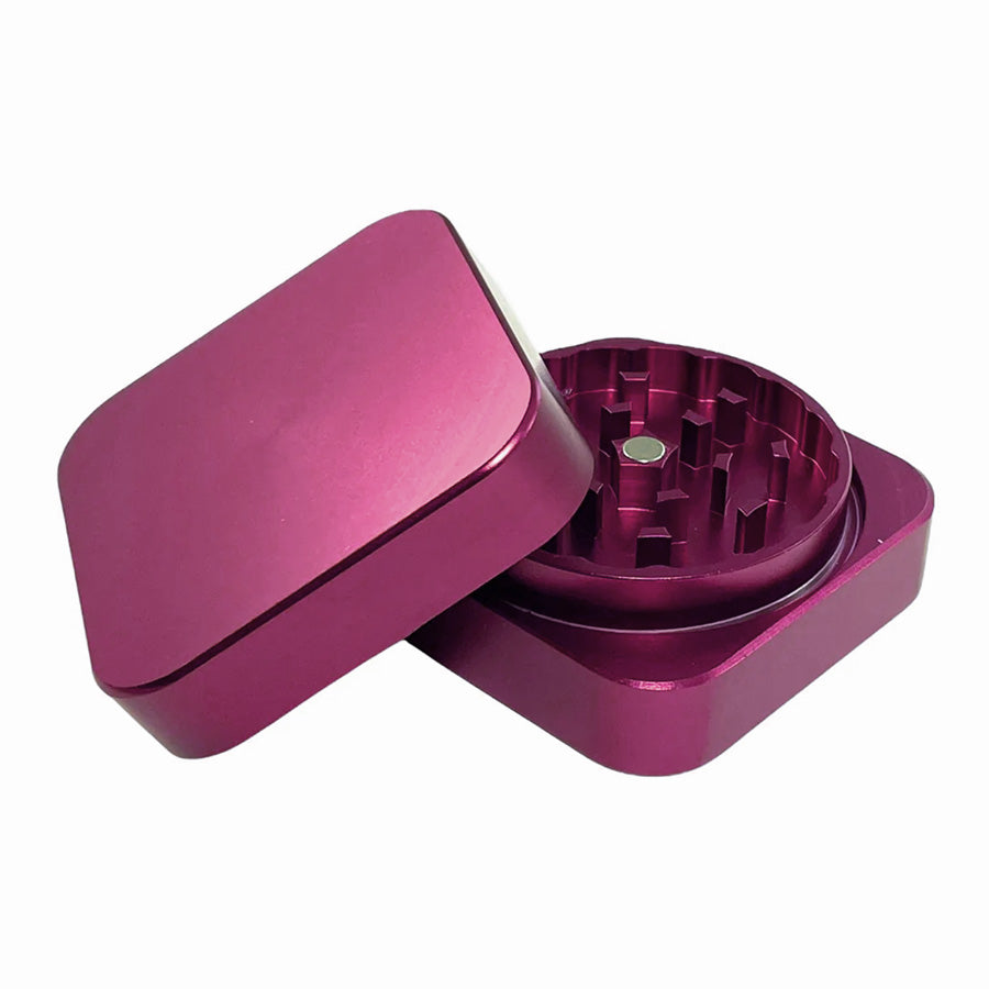 Aluminum 2- Piece Square Grinder - 2.5" - Pink