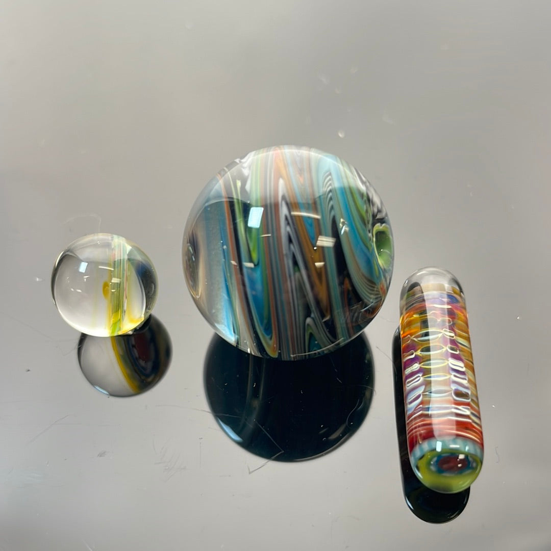 Vick Glass 3pc Millie Slurper Marble Set - C