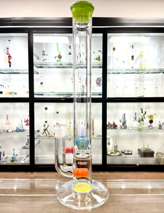Green Belt 17" Colour Accented Inline Tube w/ Imperial - Timber, Lucid, Aquamania, OJ, Canary & Zen Dragon