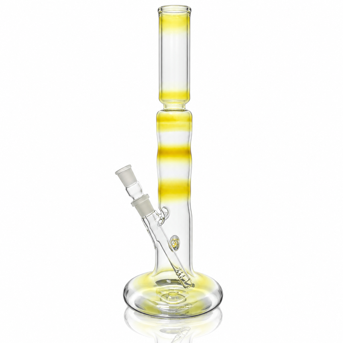 Mastah Glass Fumed 15" Hollow Foot Straight Tube w/ 18mm-18mm Stem