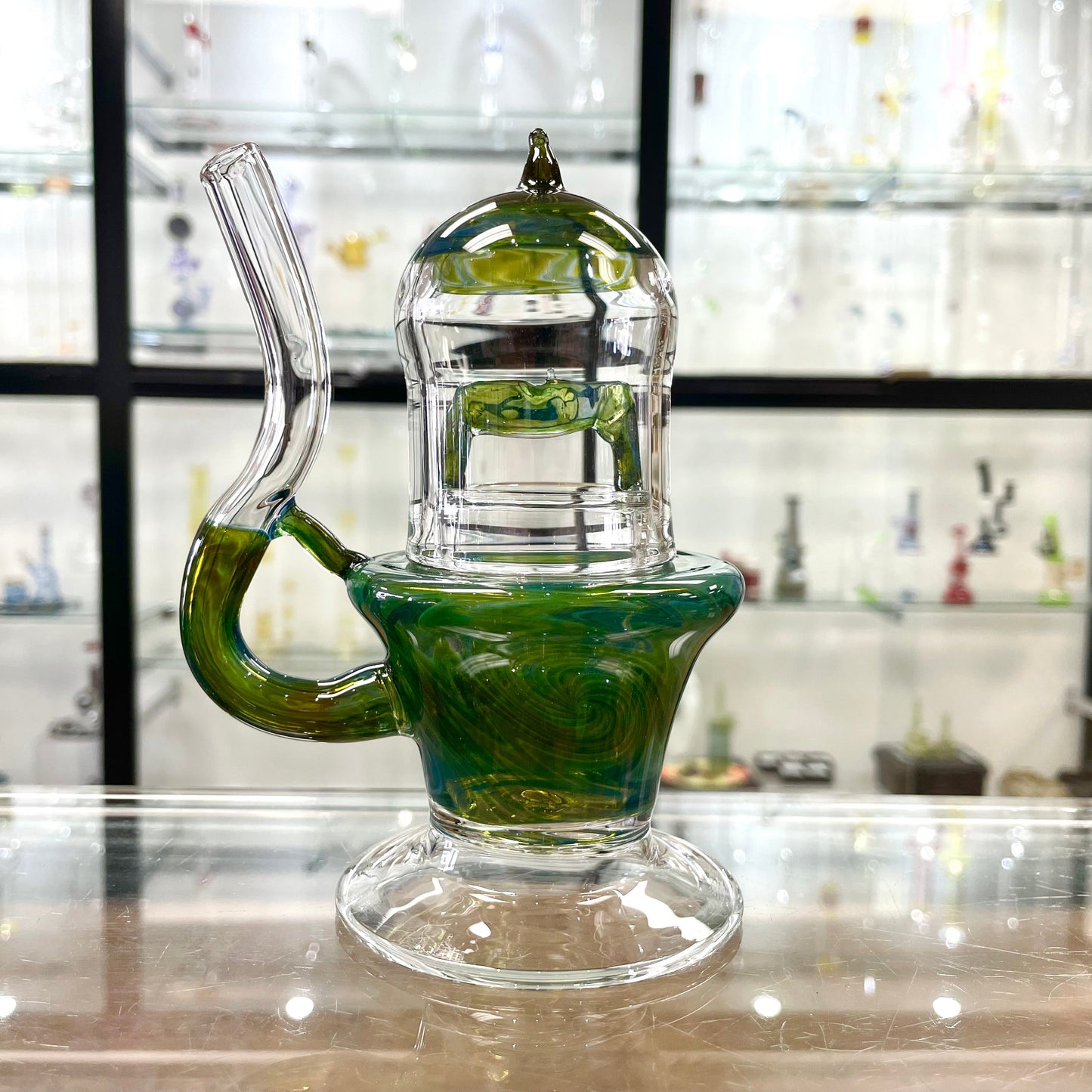 Mastah Glass Special Edition Worked Hash Lantern - Hurricane Strike x Blue Honey Wigwag