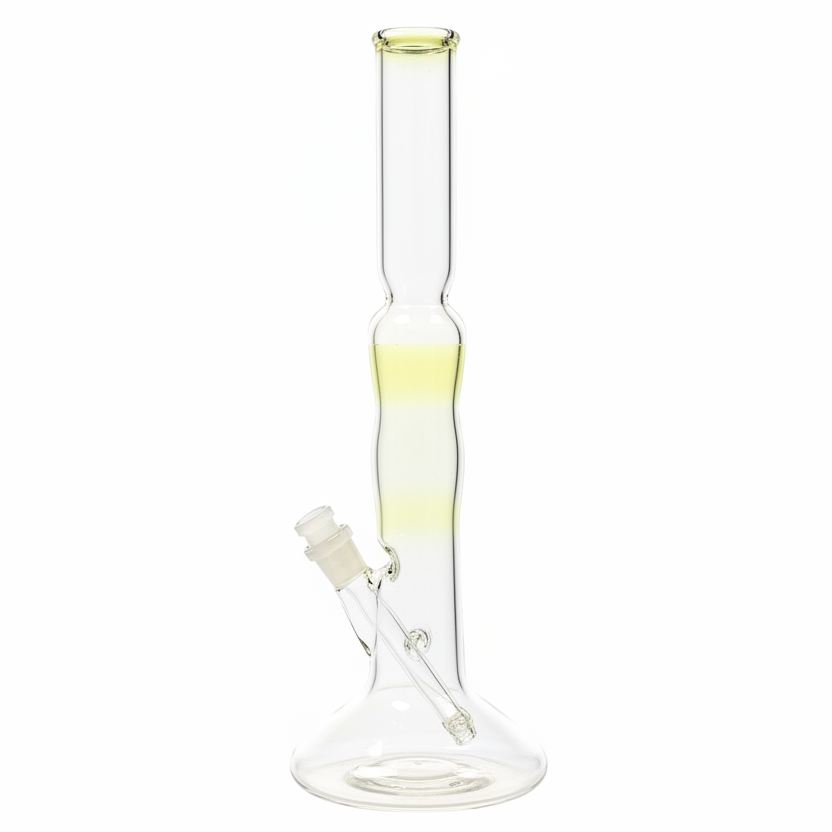 Mastah Glass Fumed 15" Hollow Foot Straight Tube w/ 18mm-14mm Stem