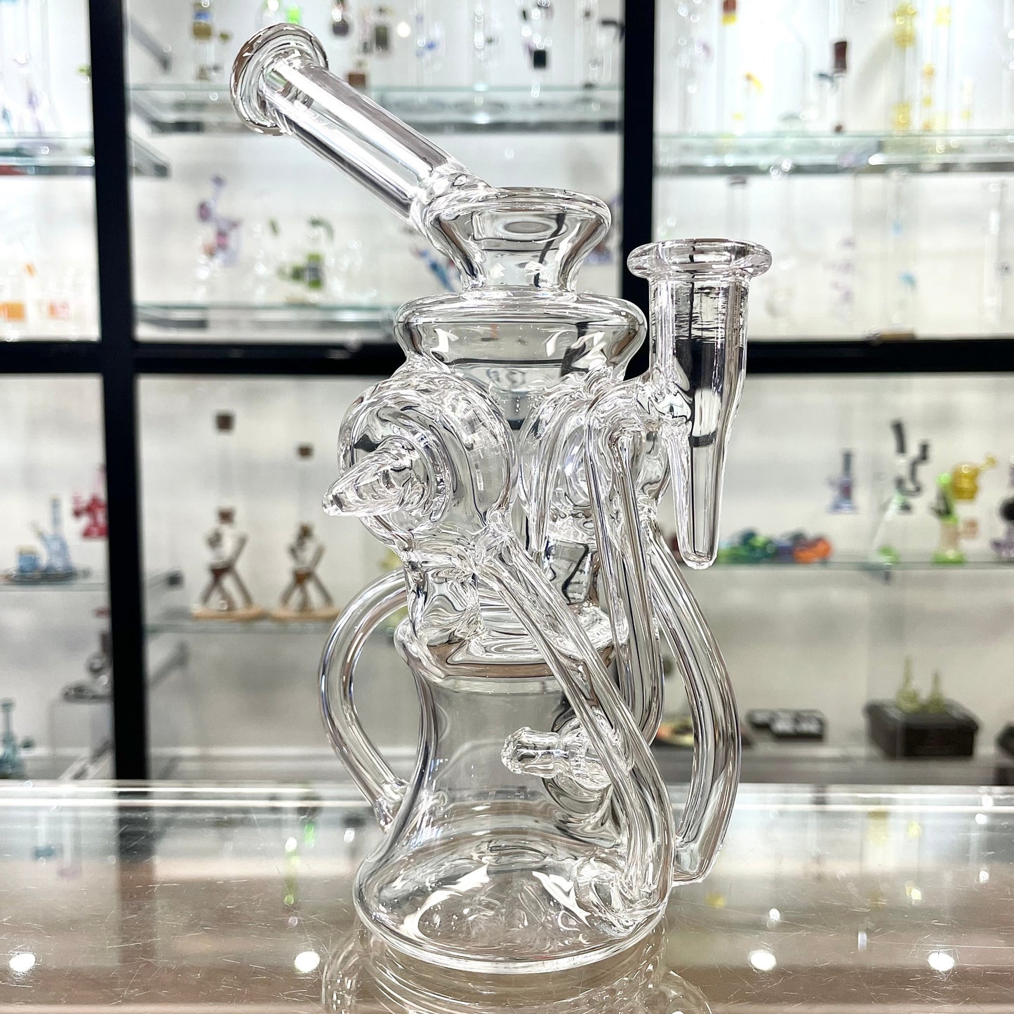 Mimzy V2 Clear Double Disc Full Scroller Recycler - 14mm