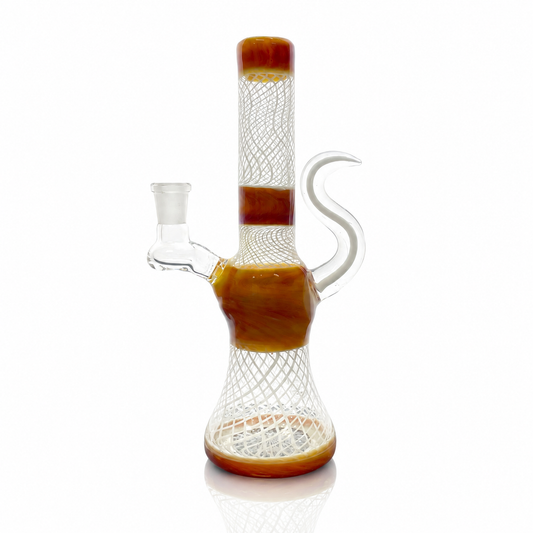 Hetman Glass 10mm Air Trap Reticello Mini Tube w/ Horn