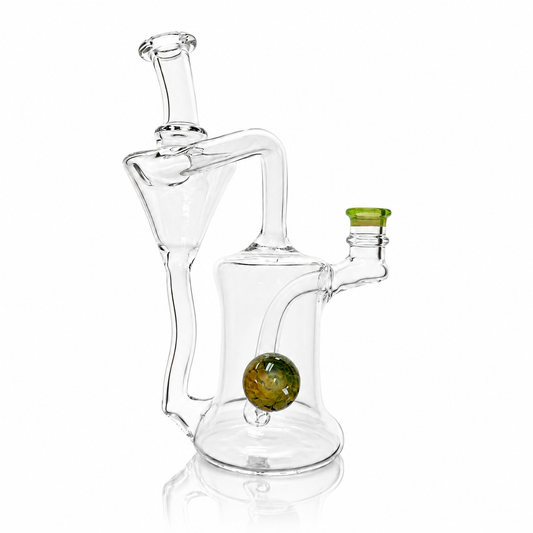 Clarks Glass Clear 14mm Recycler w/ Colour Accents