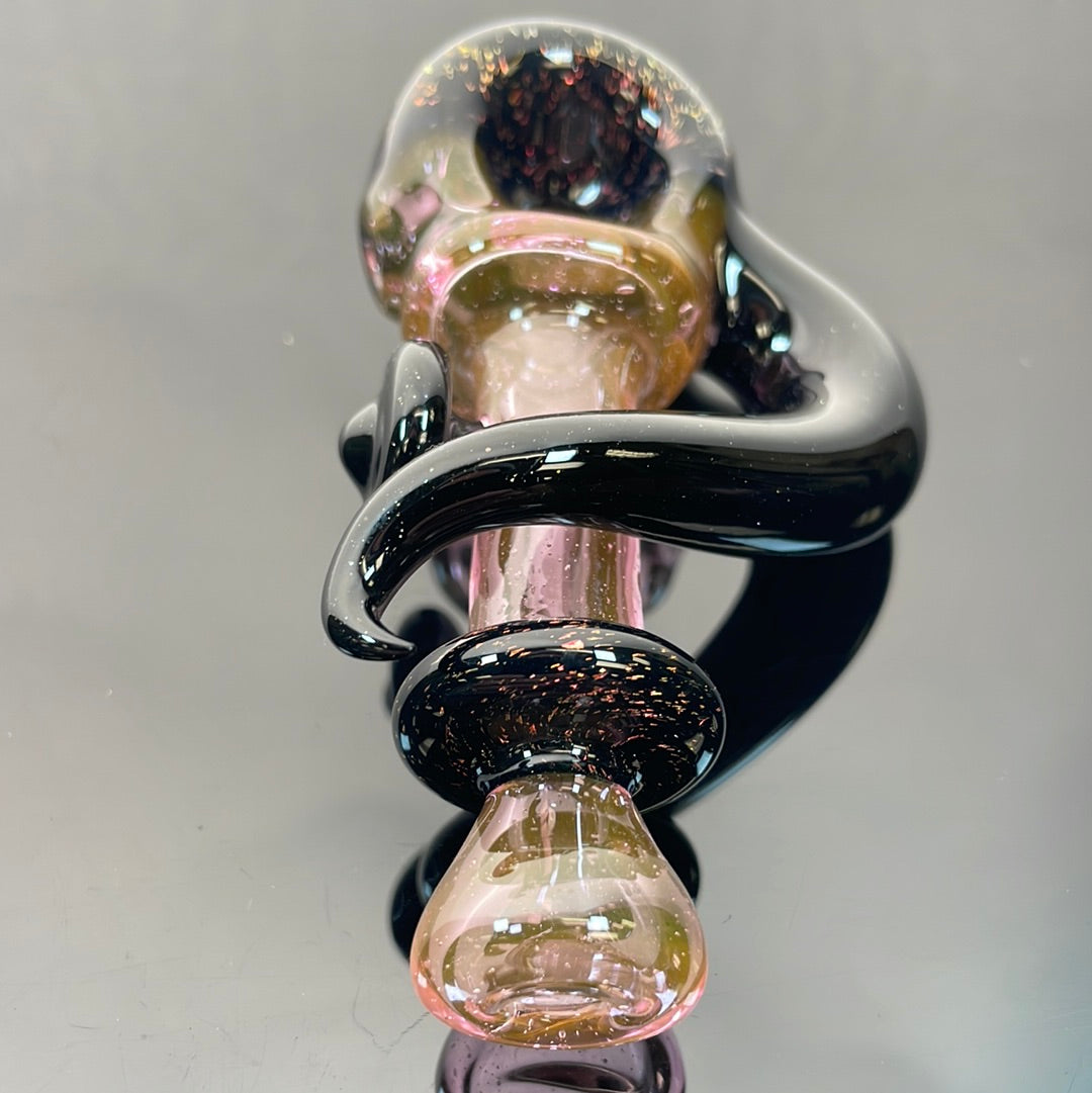 Duffy Pink Lollipop Over 24k Gold/Galaxy/Dichro Dry Pipe