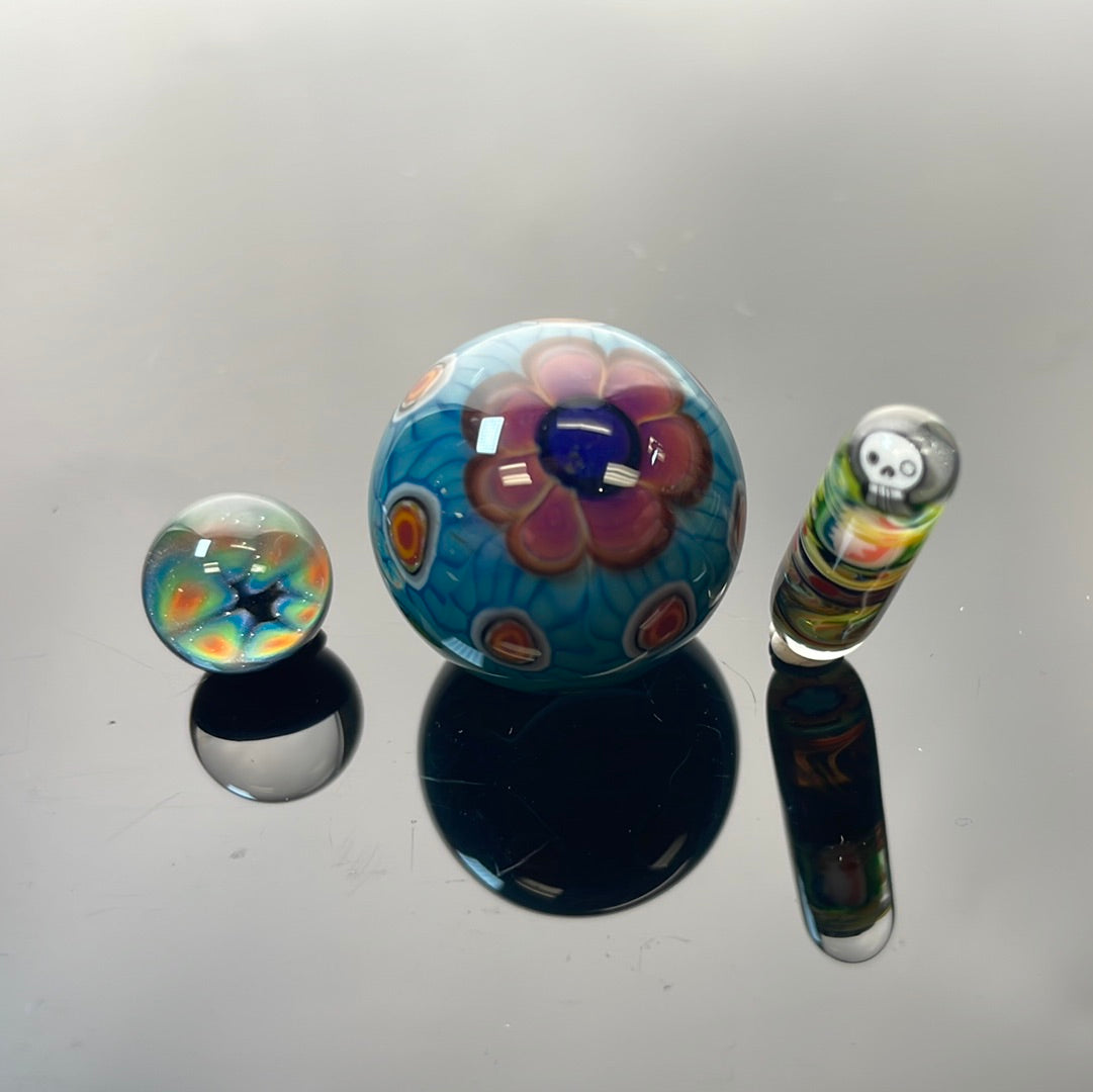 Vick Glass 3pc Millie Slurper Marble Set - A