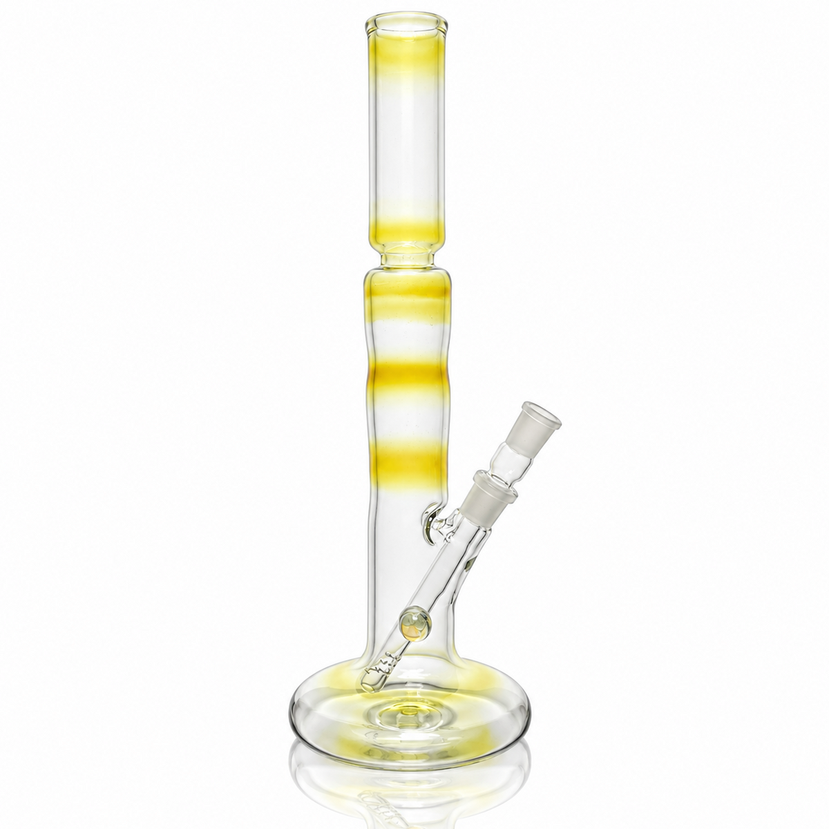 Mastah Glass Fumed 15" Hollow Foot Straight Tube w/ 18mm-18mm Stem