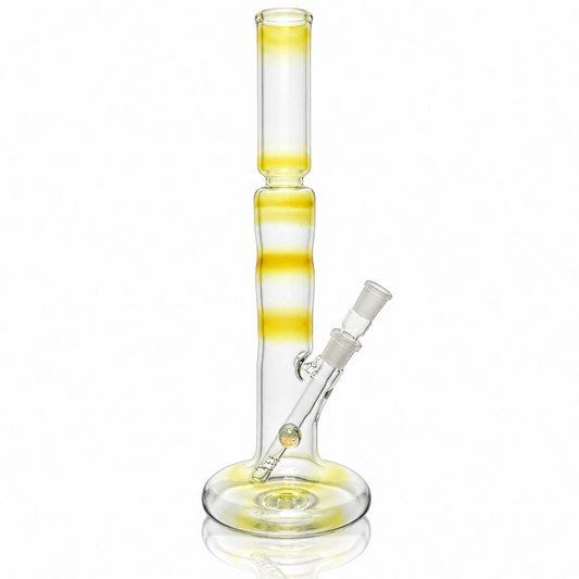 Mastah Glass Fumed 15" Hollow Foot Straight Tube w/ 18mm-18mm Stem