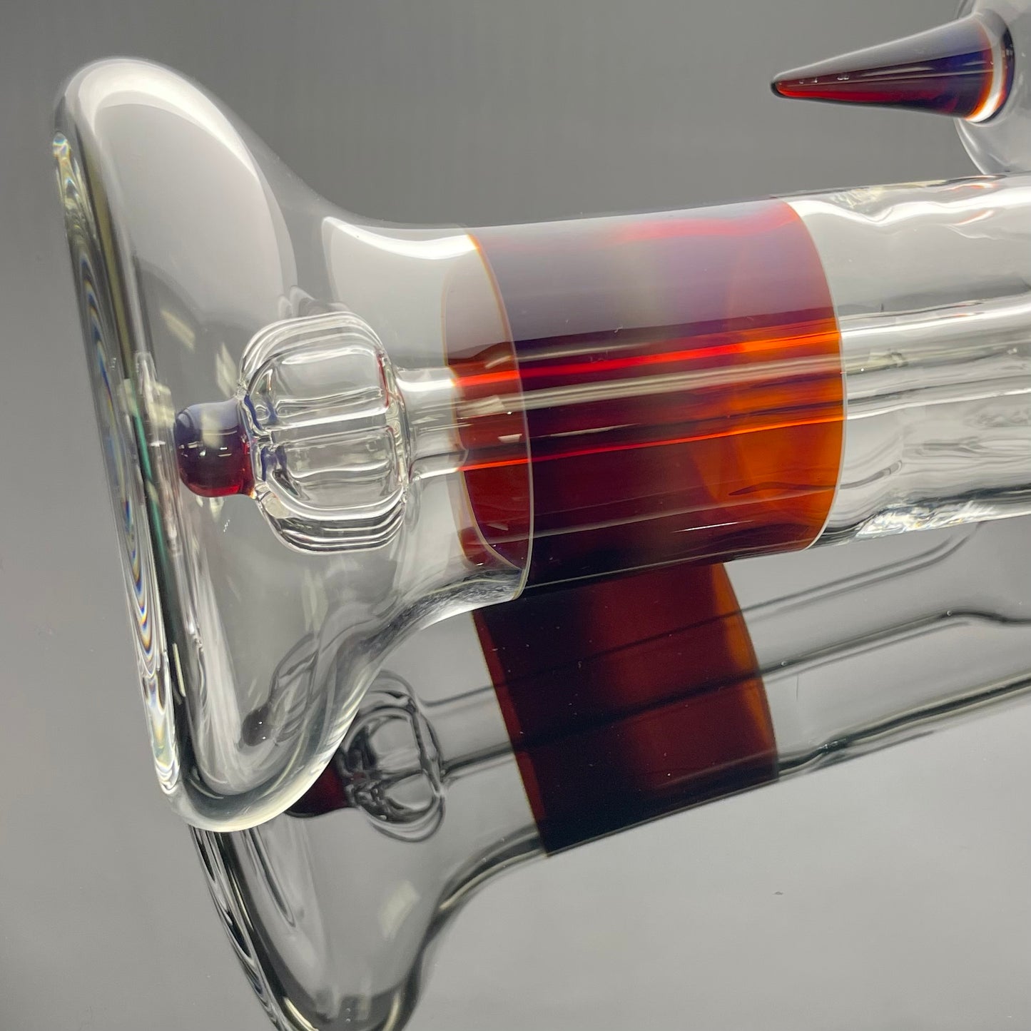 Green Belt Colour Accented Single Bubbler 18mm - Amber Purple