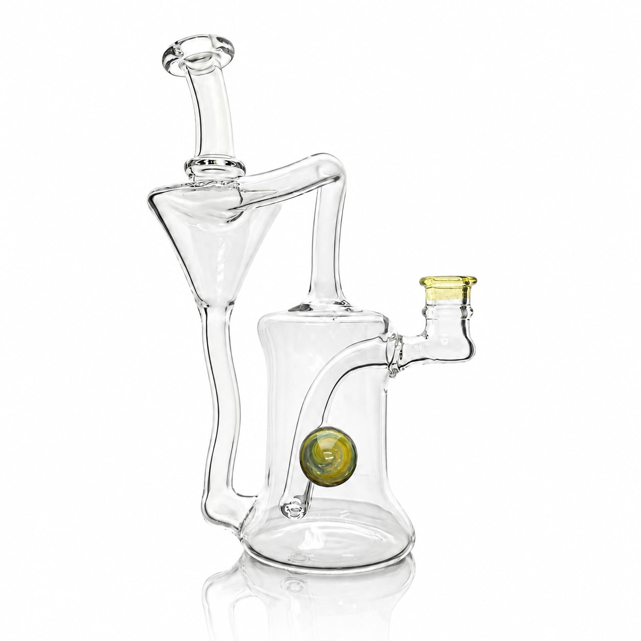 Clarks Glass Clear 14mm Recycler w/ Colour Accents