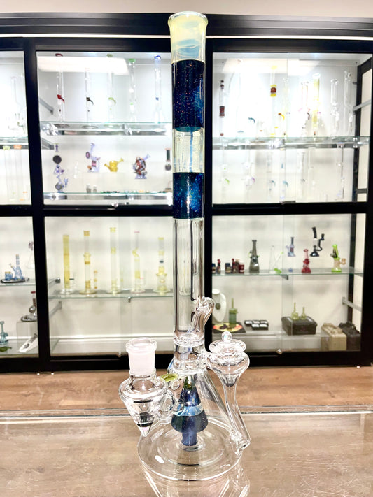 Discobox Colour Accented Fixed Double Recycler Beaker - Space Fume & Crushed Opal #1