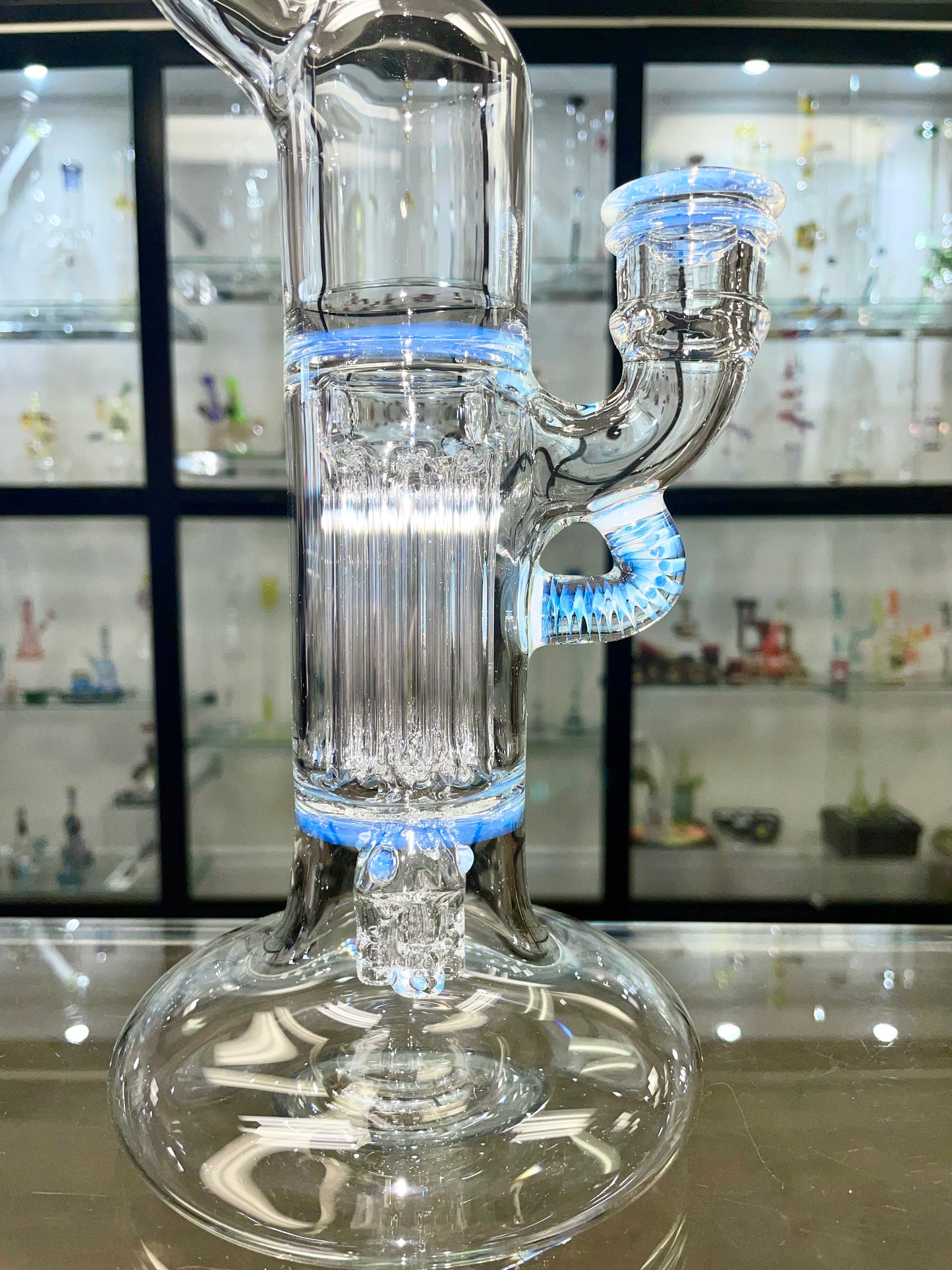 Blazed Mini Pillar Tube w/ Hollow Foot & Bent Neck & F4 - Ghost