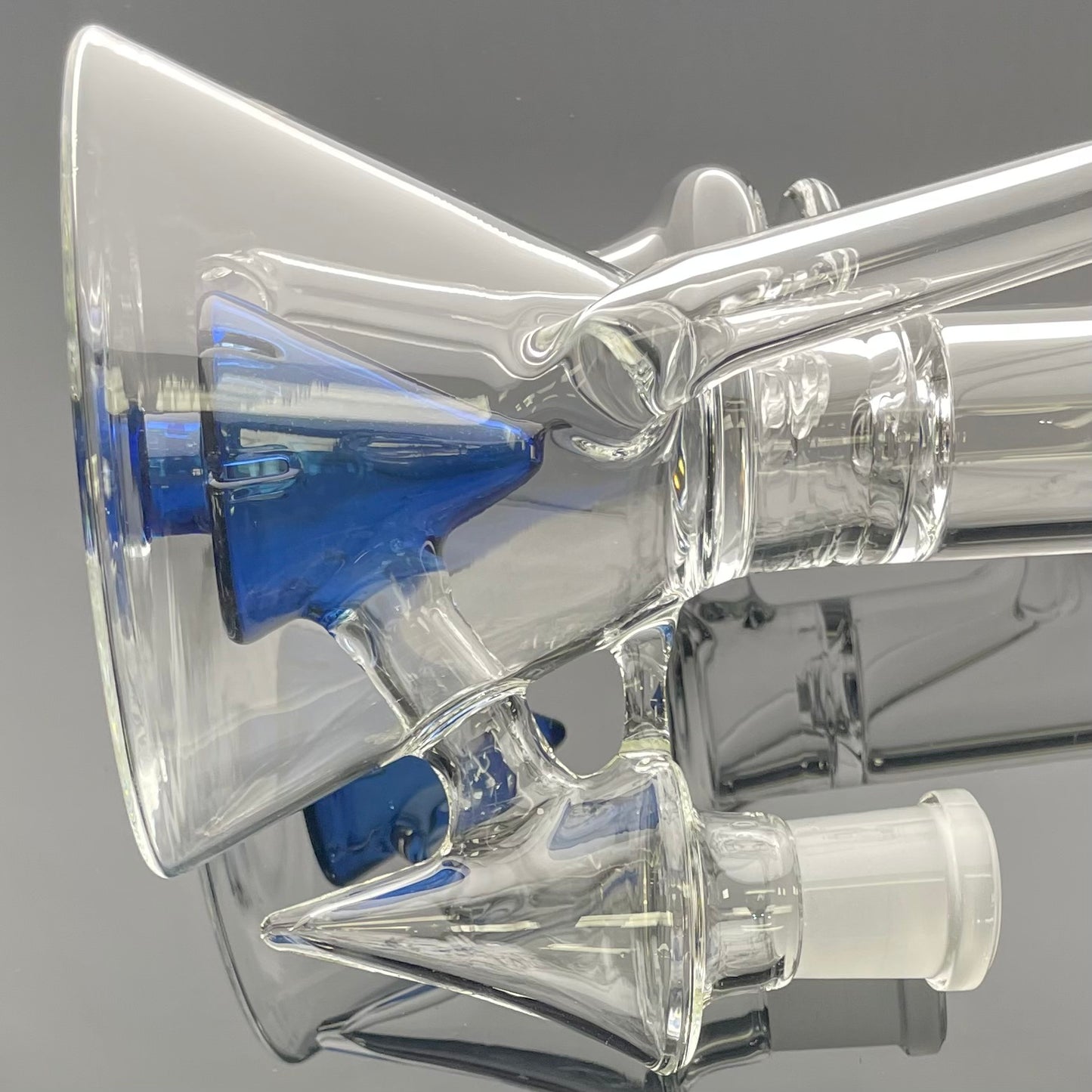 Discobox Colour Accented Fixed Double Recycler Beaker - Blue Stardust Over Cobalt