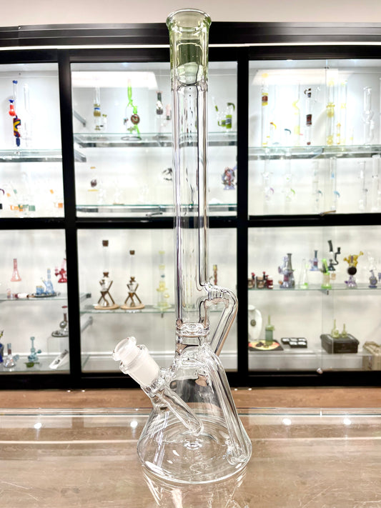 Discobox Colour Accented Single Recycler Beaker w/ Removable Stem - Absinthe