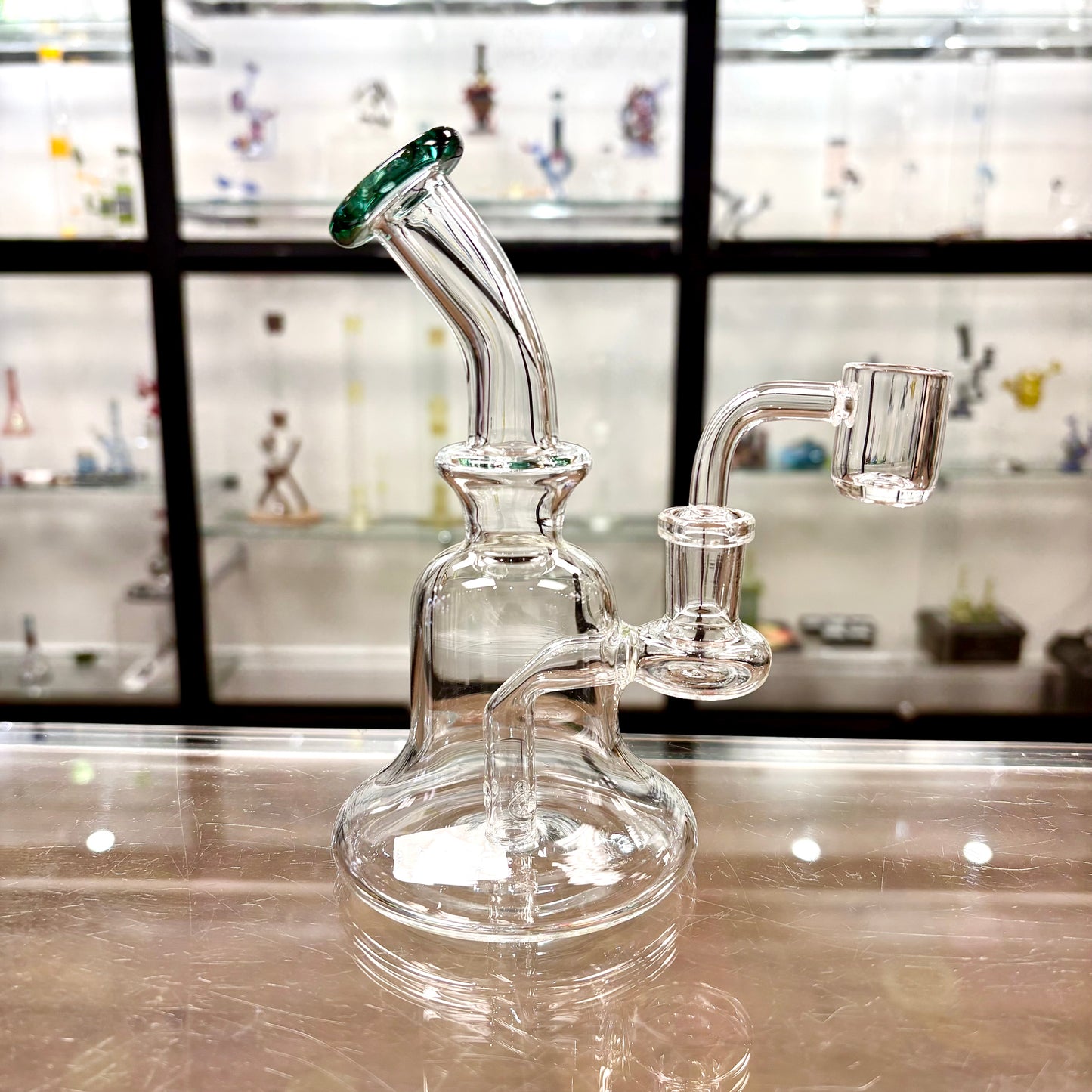 Unbranded 6.25" Bell Style 14mm Glass Dab Rig w/ Quartz Banger