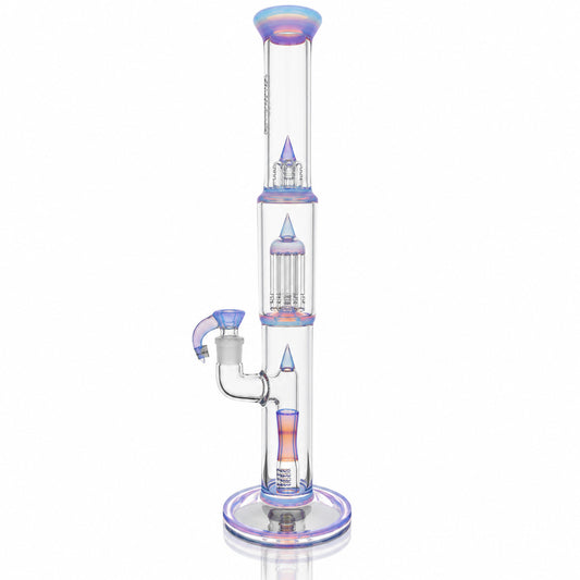 Sovereignty Fixed Stem 180 & Coloured Perc Reduction to Gridded 8 Tree w/ Splash Guard CSx1 Full Accent Tube