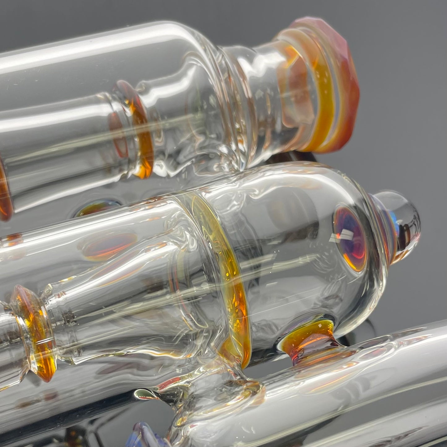 Blazed Colour Accented Double Bubbler - Amber Purple