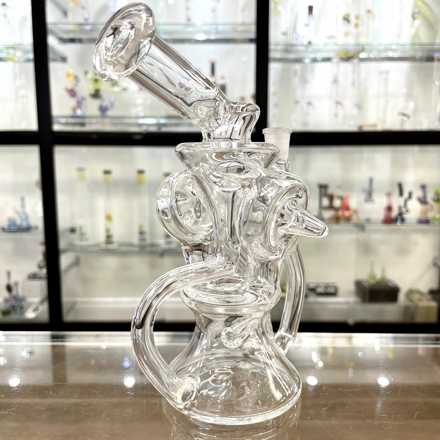 Mimzy V2 Clear Double Disc Full Scroller Recycler - 10mm