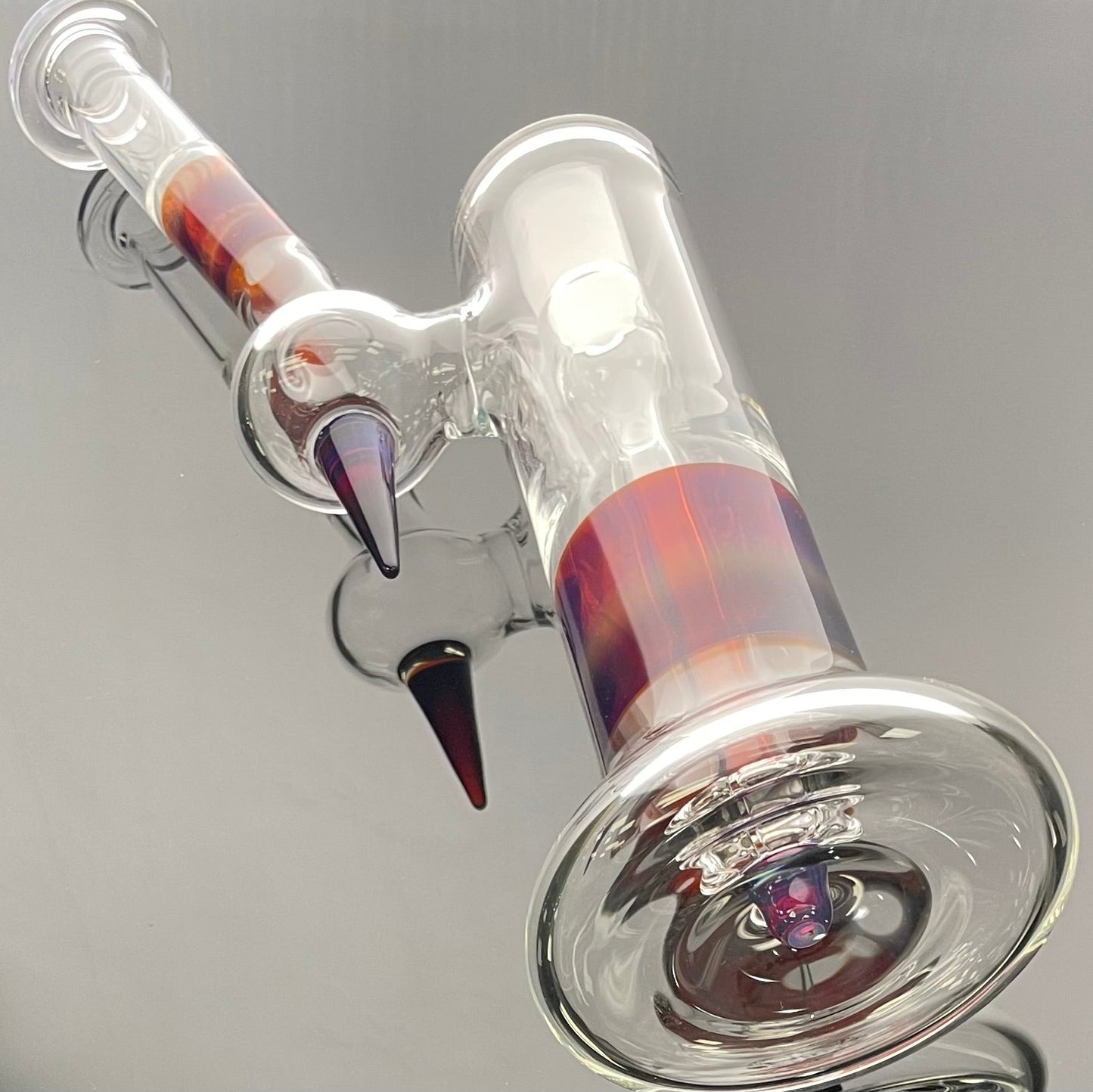 Green Belt Colour Accented Single Bubbler 18mm - Amber Purple