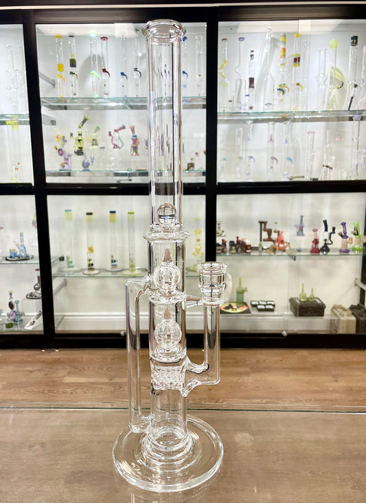 Blazed 44mm 3 Line Tree Tube - Clear w/ Opal