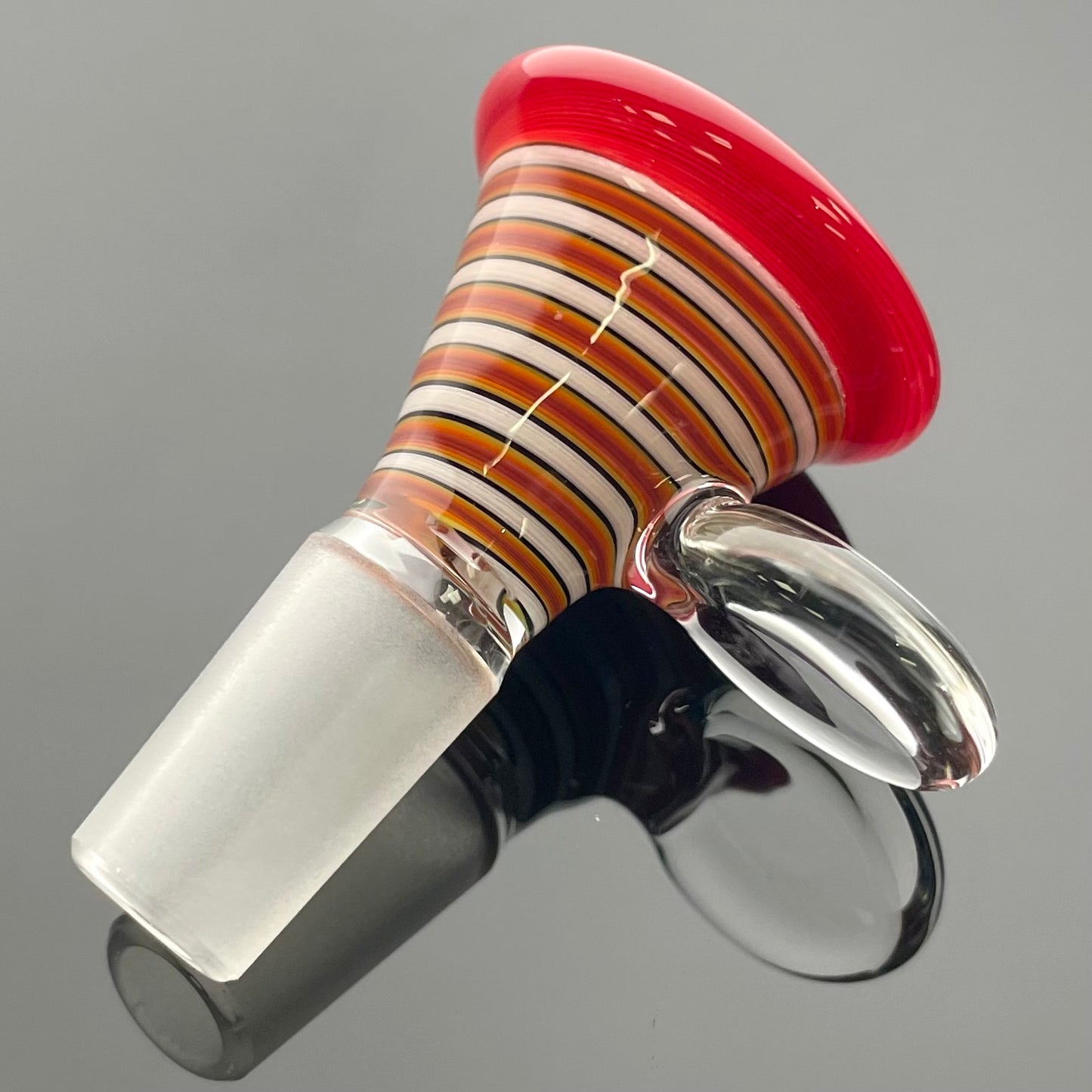 Full Zirkl Colour Accented Ball Beaker - Cherry & Line Work w/ Opals