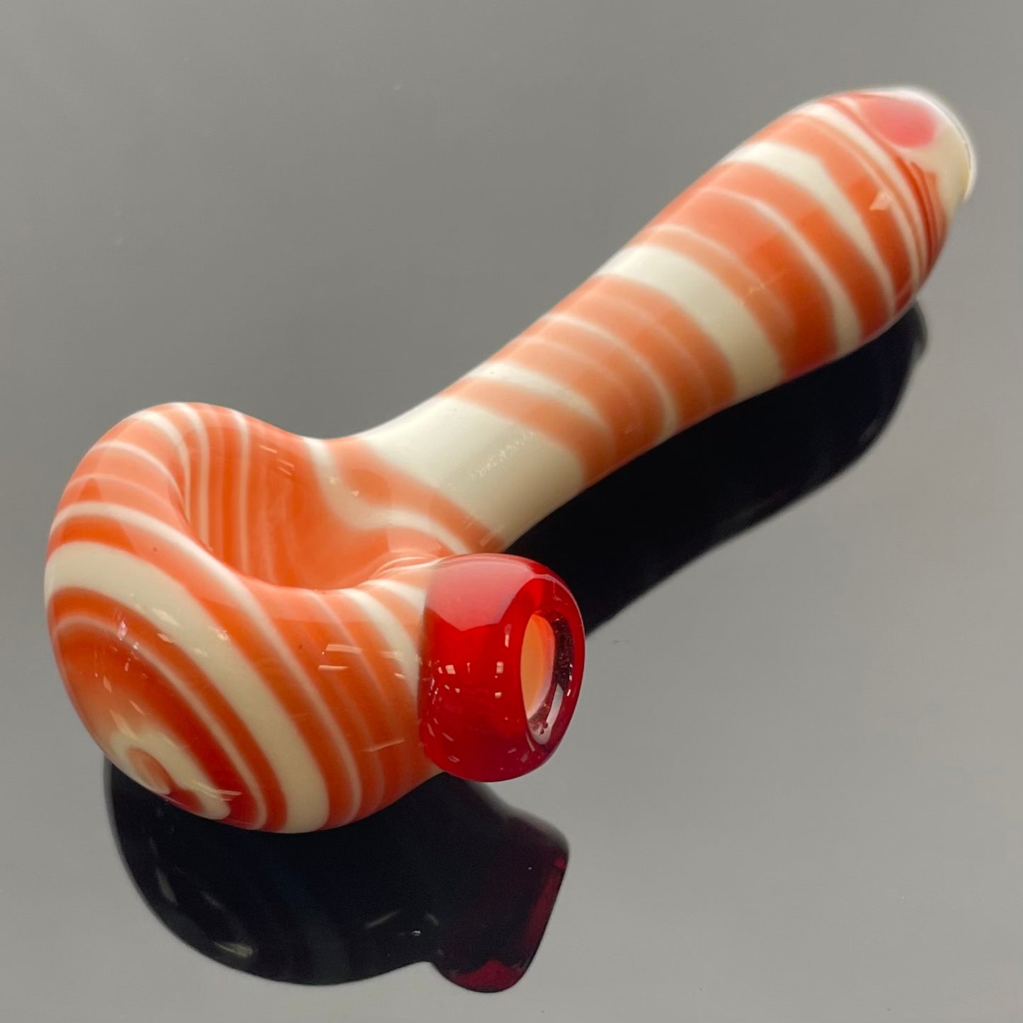 Shine Glass Red & White 3.5" Glass Hand Pipe
