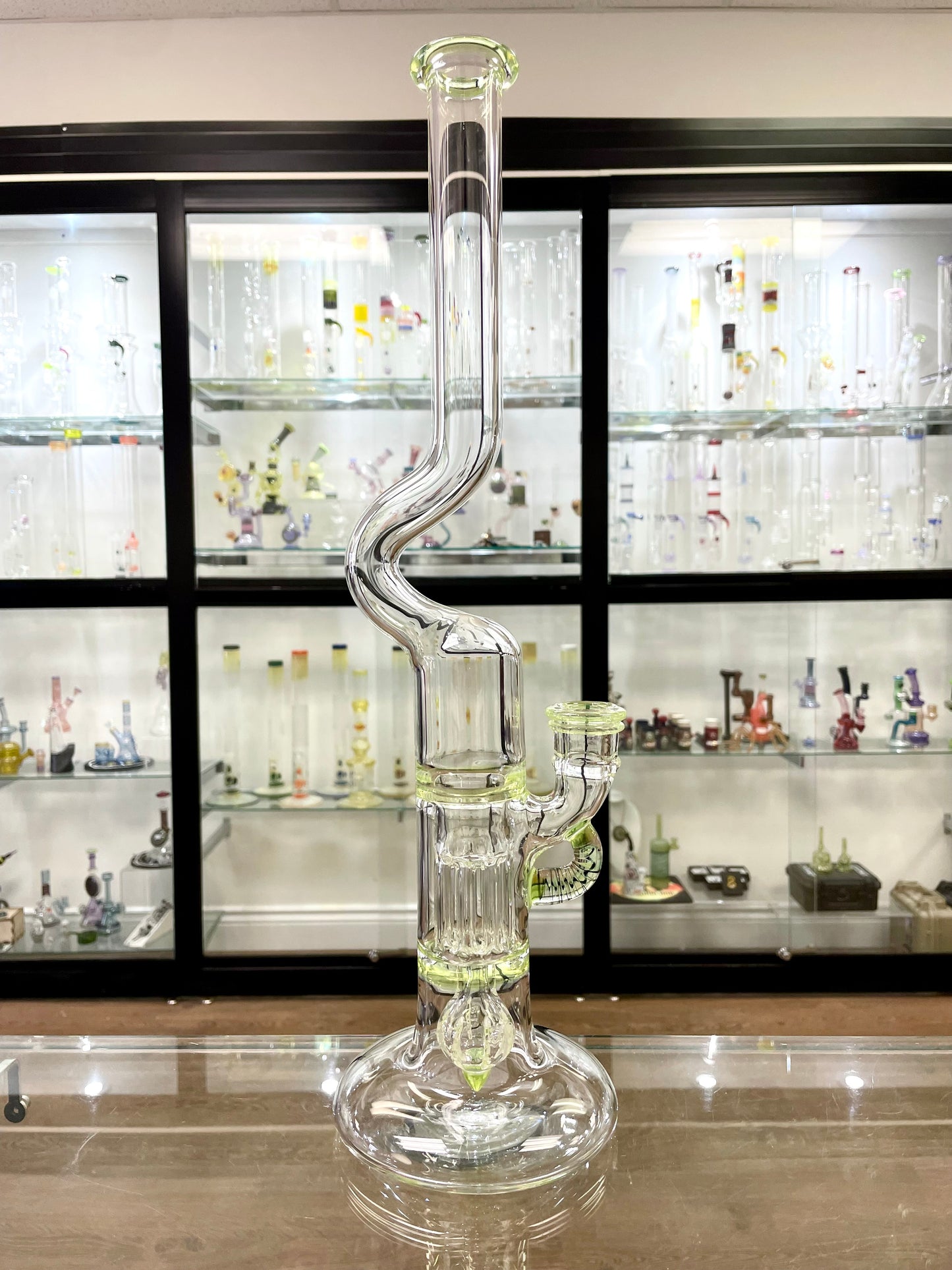 Blazed Mini Pillar Tube w/ Hollow Foot & Bent Neck  - Ectoplasm