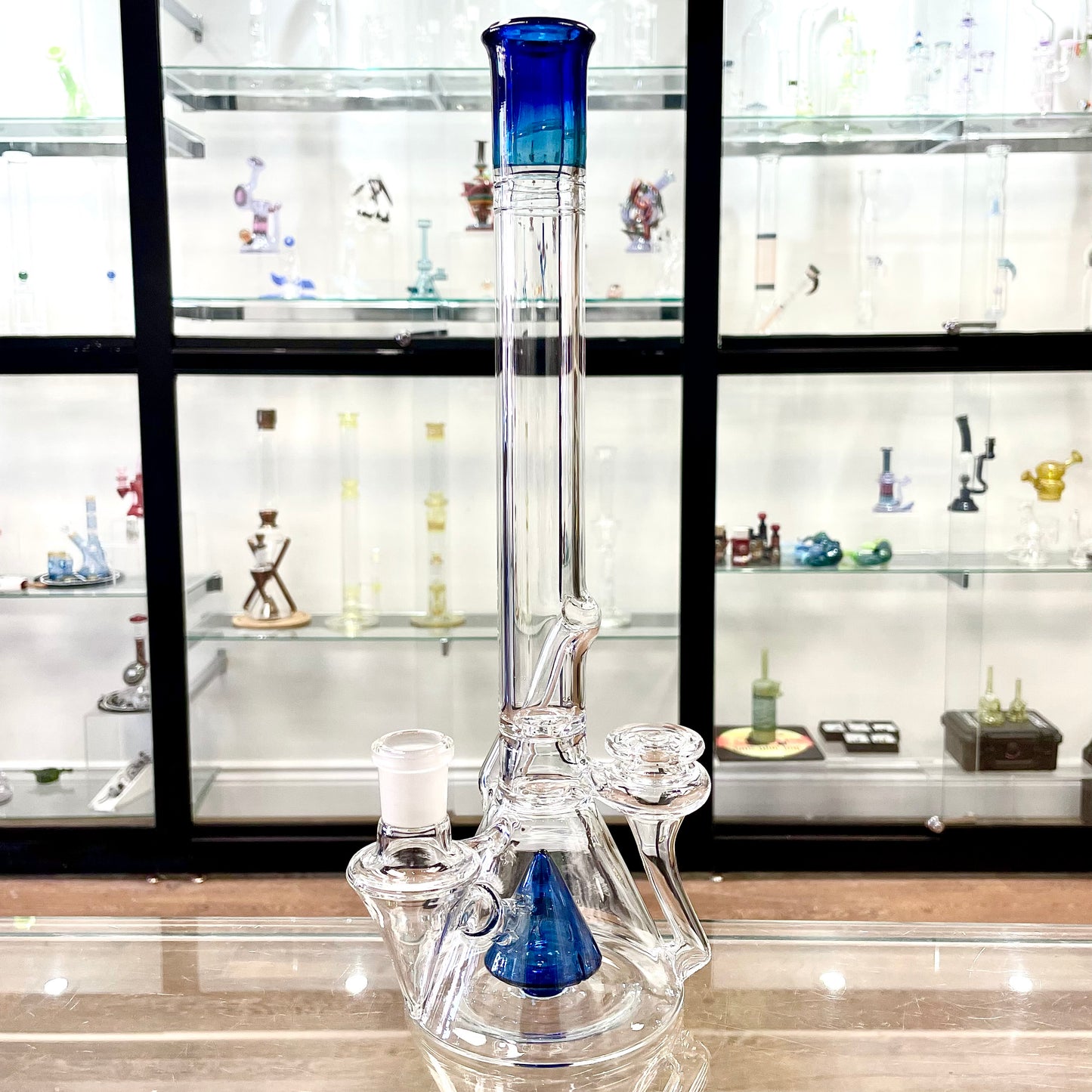 Discobox Colour Accented Fixed Double Recycler Beaker - Blue Stardust Over Cobalt