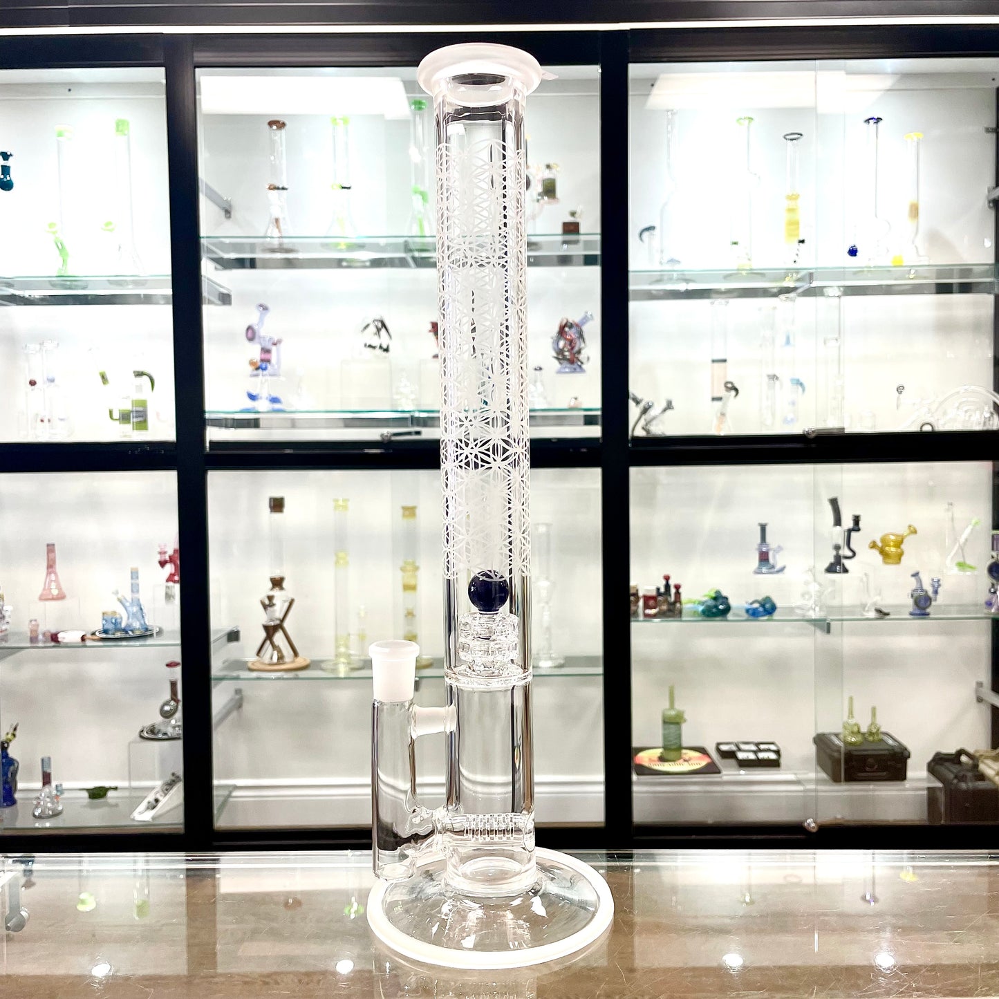 Gnob Glass 44mm 16.25" Reactor Stemline w/ Sandblasting - #7