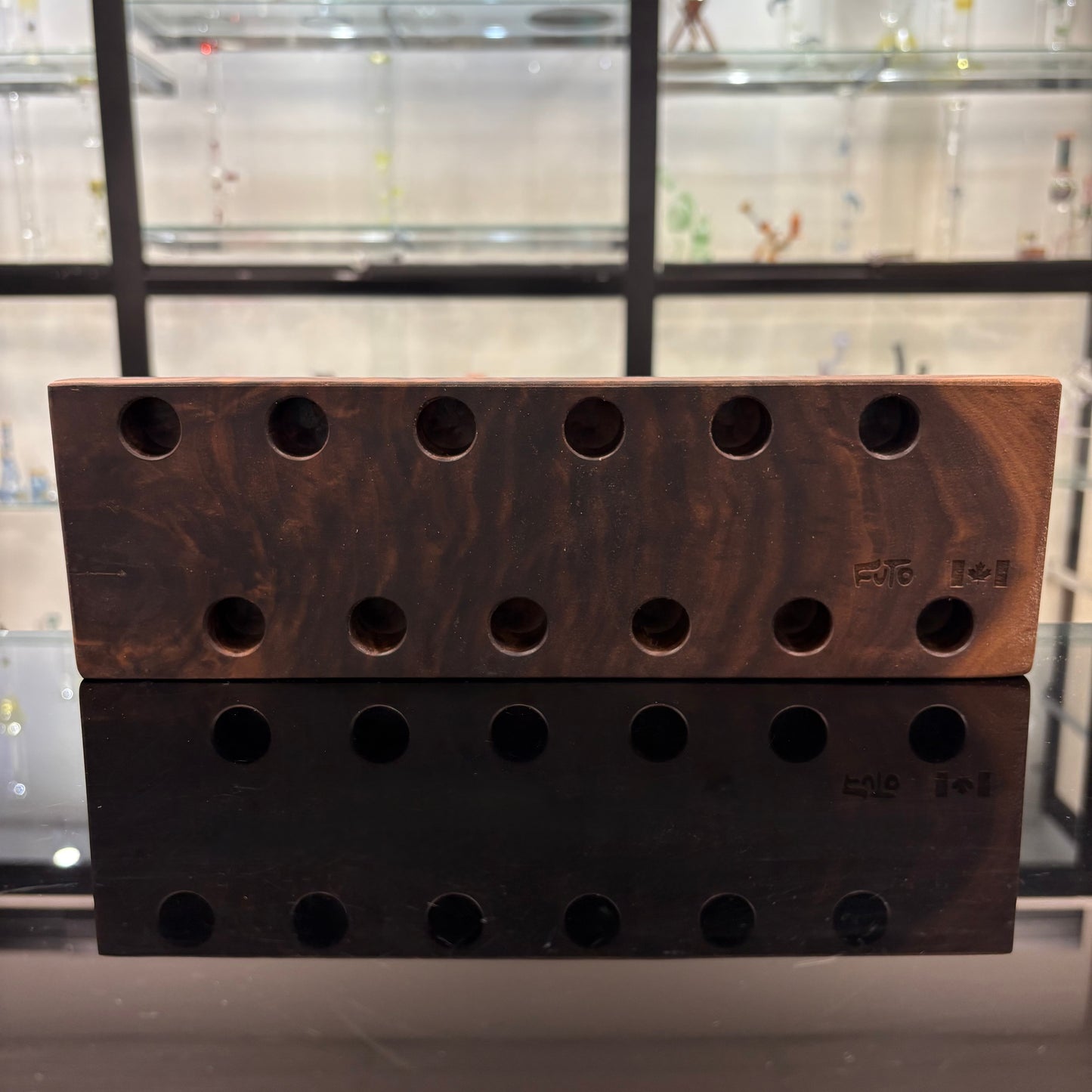 Futo 12 Hole 4" x 12" Horned Bowl Stand - 18mm Walnut