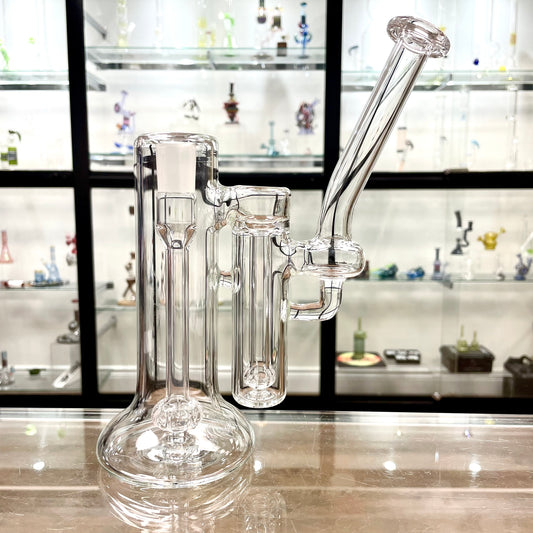 Green Belt Clear Double Bubbler 18mm