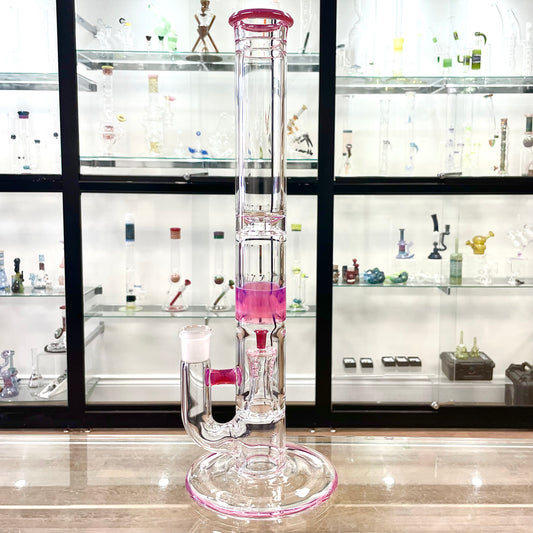 Jamms Fully Accented Natty Perc Straight Tube w/ Colour Band - Telemagenta
