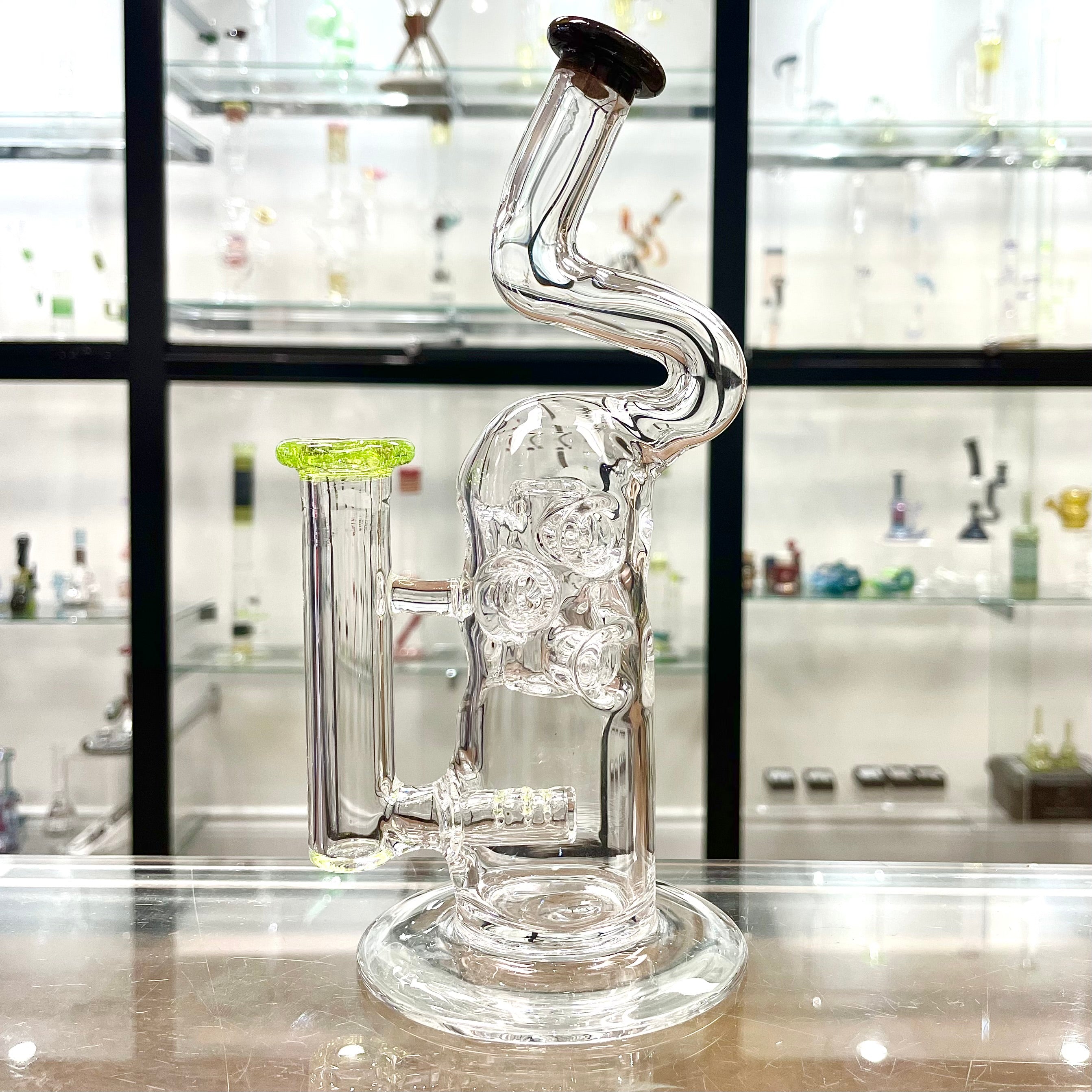 Mimzy Colour Accented Fab Rig w/ Bent Neck - 14mm – glassology